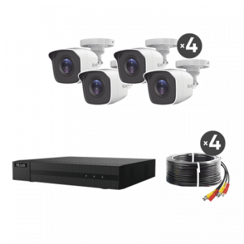 KIT TurboHD 1080p / DVR 4 canales / 4 Cámaras Bala de Metal / H.265+ 
