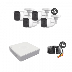 Kit TurboHD 1080p  / DVR 4 / 4 Cámaras Bala Micrófono Integrado