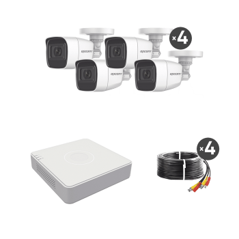 Kit TurboHD 1080p  / DVR 4 / 4 Cámaras Bala Micrófono Integrado