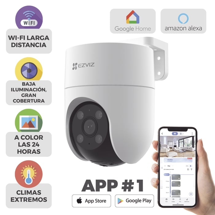 Cámara PT WiFi 2MP 360° Exterior con Audio y Alerta (CS-H8C)