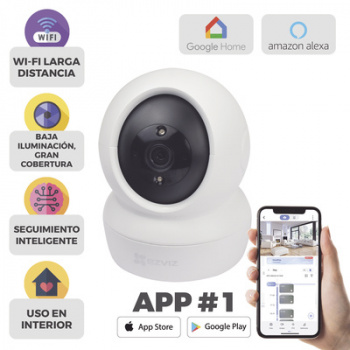 Mini Cámara IP PT 2MP Wi-Fi Audio 2 Vías Interior - EZVIZ C6N