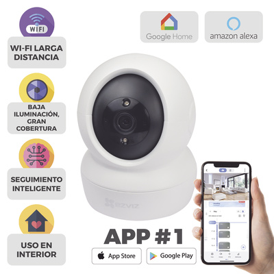 Mini Cámara IP PT 2MP Wi-Fi Audio 2 Vías Interior - EZVIZ C6N