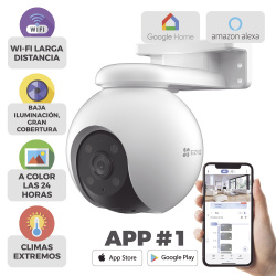 Cámara IP PT WiFi 3K 5MP 360° IA Color Exterior IP65 - EZVIZ CS-H8-3K