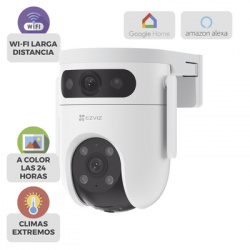 Cámara IP PT Doble Lente 6MP 360° IA Color Exterior IP65 - EZVIZ CS-H9C/6MP