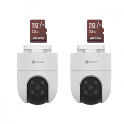 Kit 2 Cámaras WiFi Full HD con Audio + 2 microSD 32GB - EZVIZ CS-H8C/KM2