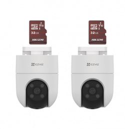 Kit 2 Cámaras WiFi Full HD con Audio + 2 microSD 32GB - EZVIZ CS-H8C/KM2
