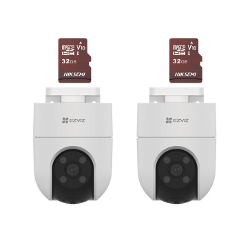 Kit 2 Cámaras WiFi Full HD con Audio + 2 microSD 32GB - EZVIZ CS-H8C/KM2