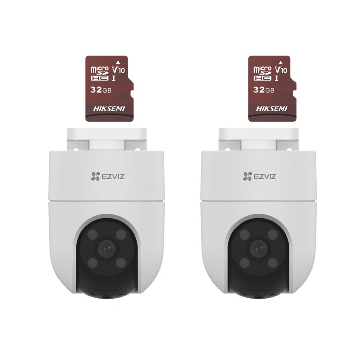 Kit 2 Cámaras WiFi Full HD con Audio + 2 microSD 32GB - EZVIZ CS-H8C/KM2