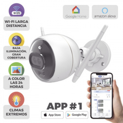 Cámara Bala IP 2MP / Wi-Fi / Visión Color en Oscuridad / Doble Lente