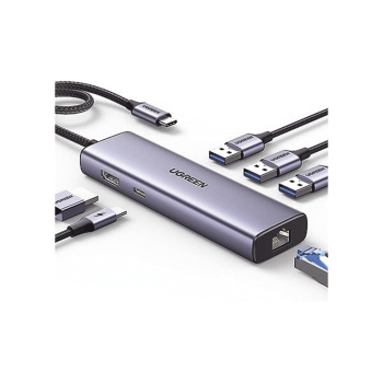 HUB USB-C (Docking Revodok) 6 en 1 | 3 Puertos USB-A 3.0 (5 Gbps)