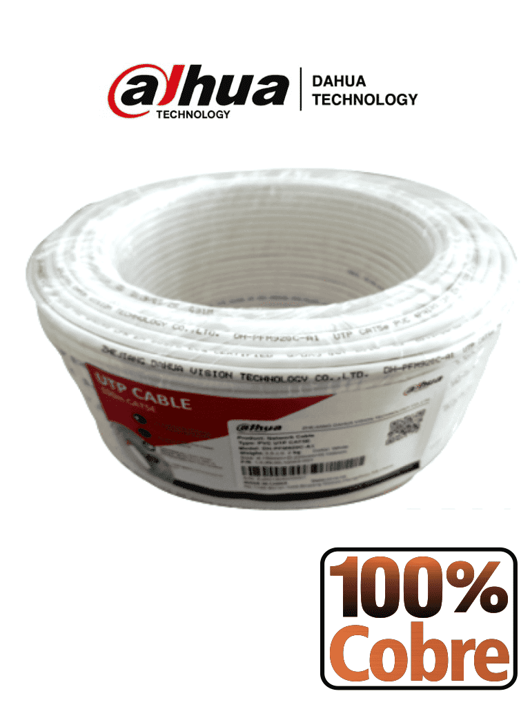 DAHUA PFM920I-5EUN-C-V2-100 - Bobina de 100 Mts de Cable UTP Cat5e