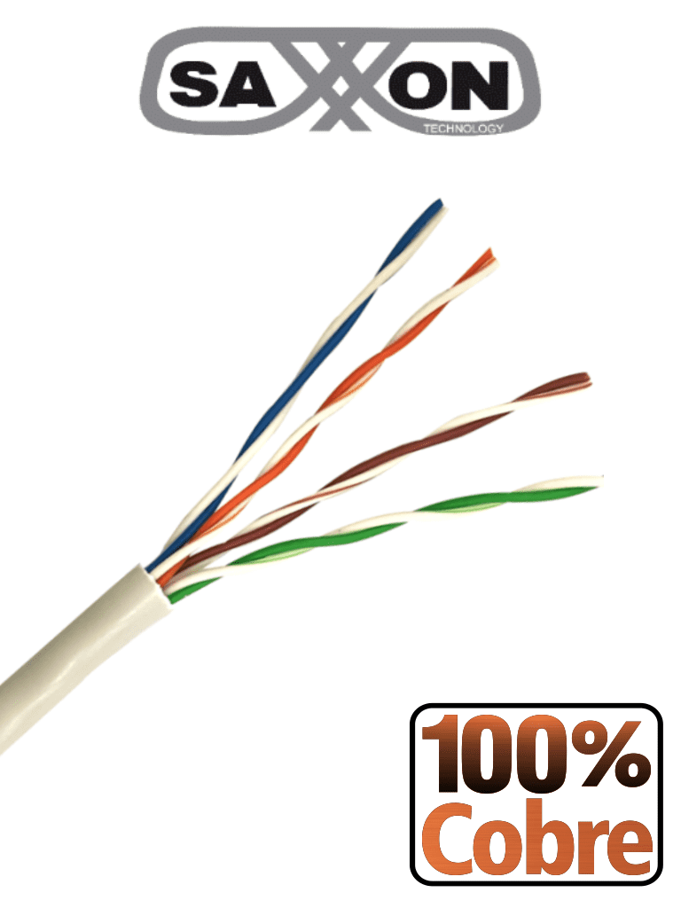 SAXXON OUTP5ECOP100BC - Bobina de Cable UTP Cat5e 100% Cobre/ 100 Metros/Blanco