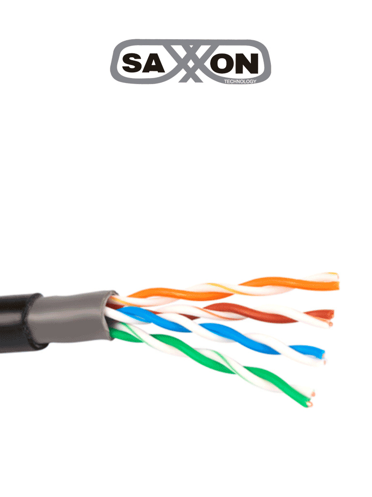 SAXXON OUTP5ECCAEXT - Cable UTP CCA, categoría 5E, color negro, 305 metros 