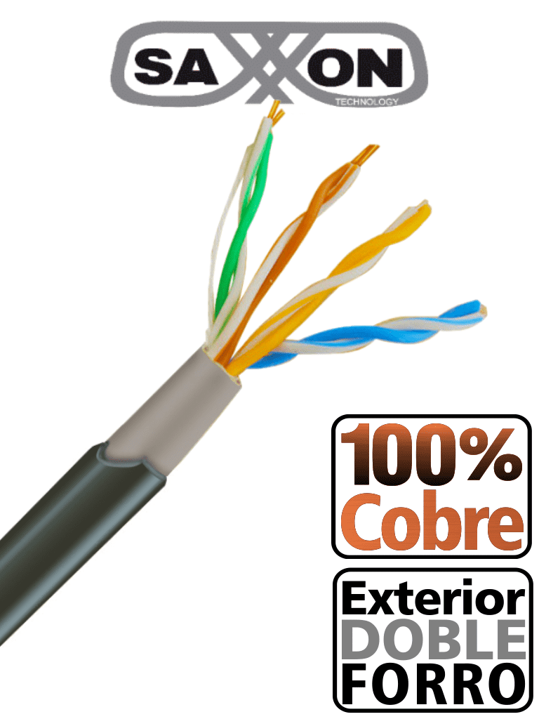 SAXXON OUTPCAT5ECOPEXT - Bobina de Cable UTP Cat5e 100% Cobre/ 305 Metros