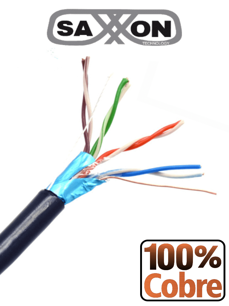 SAXXON OFTPCAT5ECOPE305N - Bobina de Cable FTP Cat5e 100% Cobre/ 305 M/Blindado