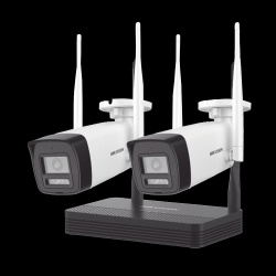 Kit IP Inalámbrico 2 Megapixel(1080p) NVS 4 Canales 2 Cámaras Bala para Exterior
