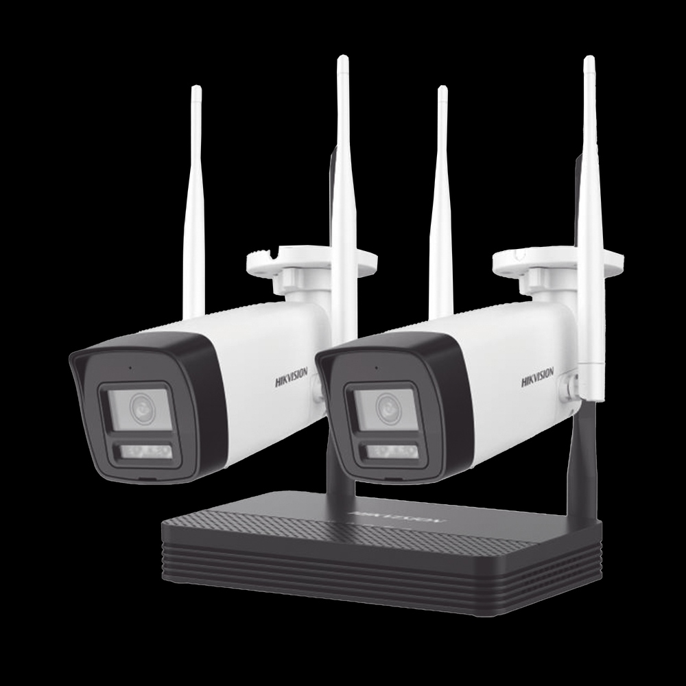 Kit IP Inalámbrico 2 Megapixel(1080p) NVS 4 Canales 2 Cámaras Bala para Exterior