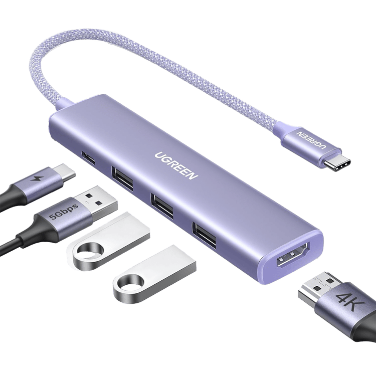 HUB USB-C (Docking Revodok) 5 en 1 | HDMI 2.0 4K@30Hz | 3 USB-A 3.0